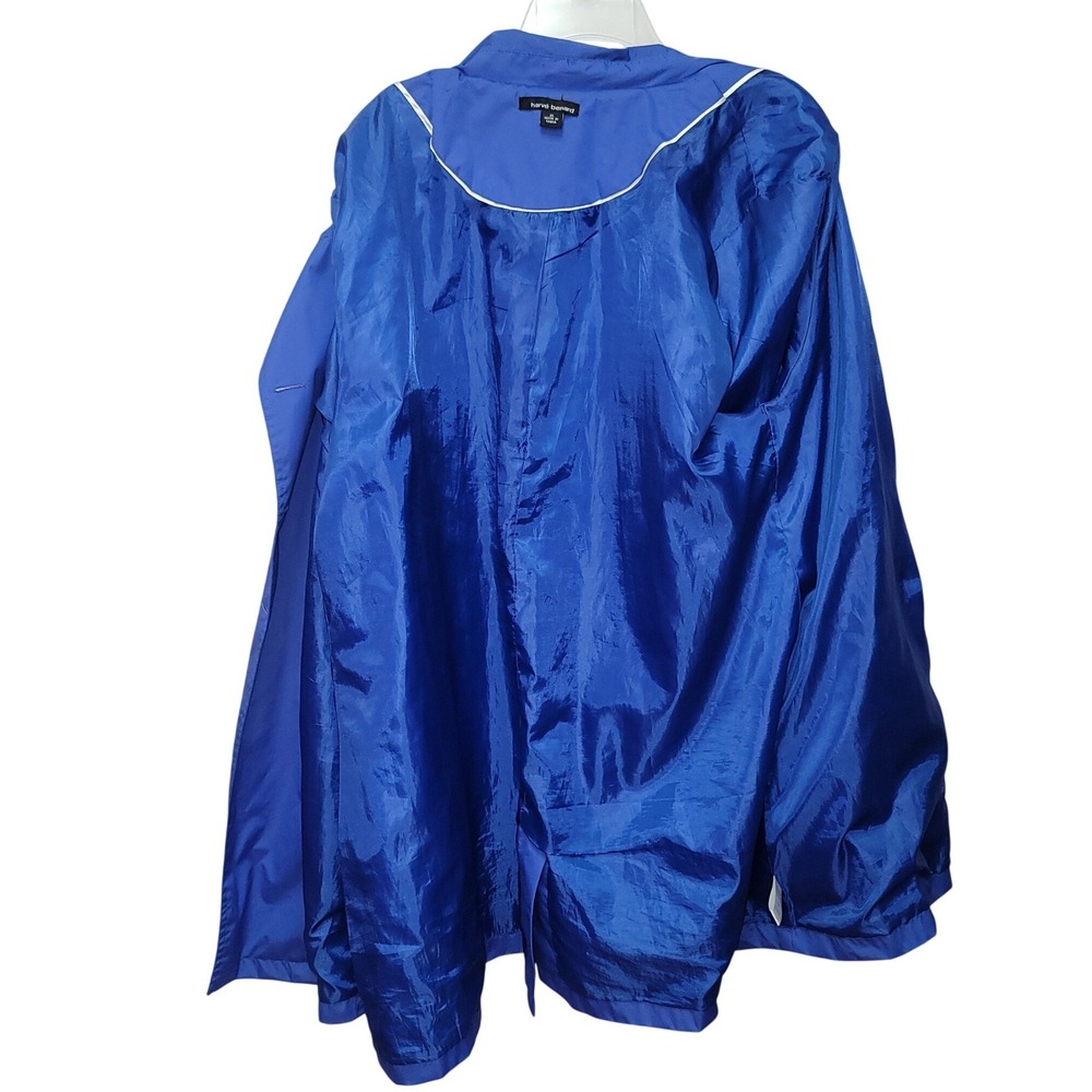 Harve Bernard Blue Double Breasted Rain Trench Coat 3X Preppy Waterproof Spring - Picture 5 of 13